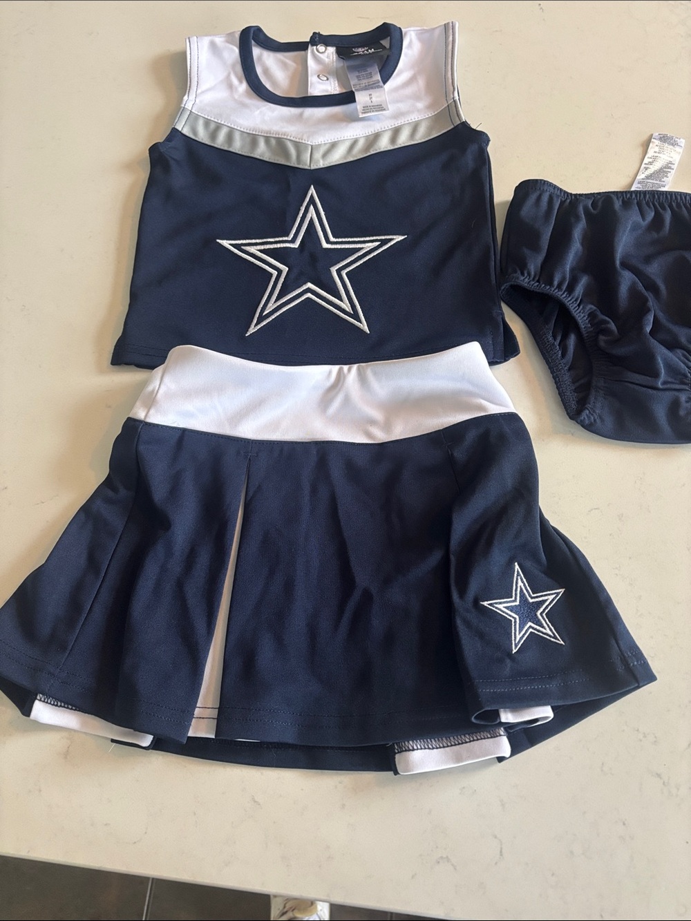 Kids Dallas Cowboys Navy and White Cheer Set size3T